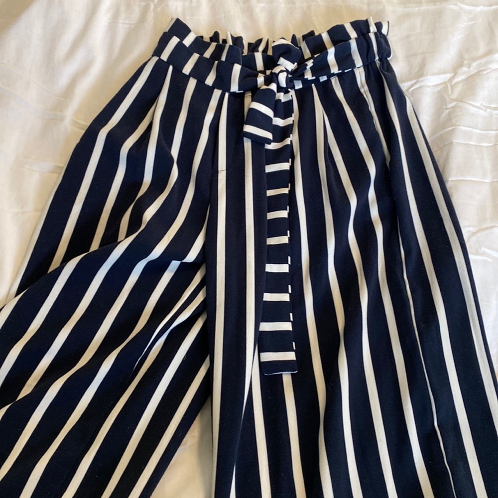 Zara blue and white Palazzo pants